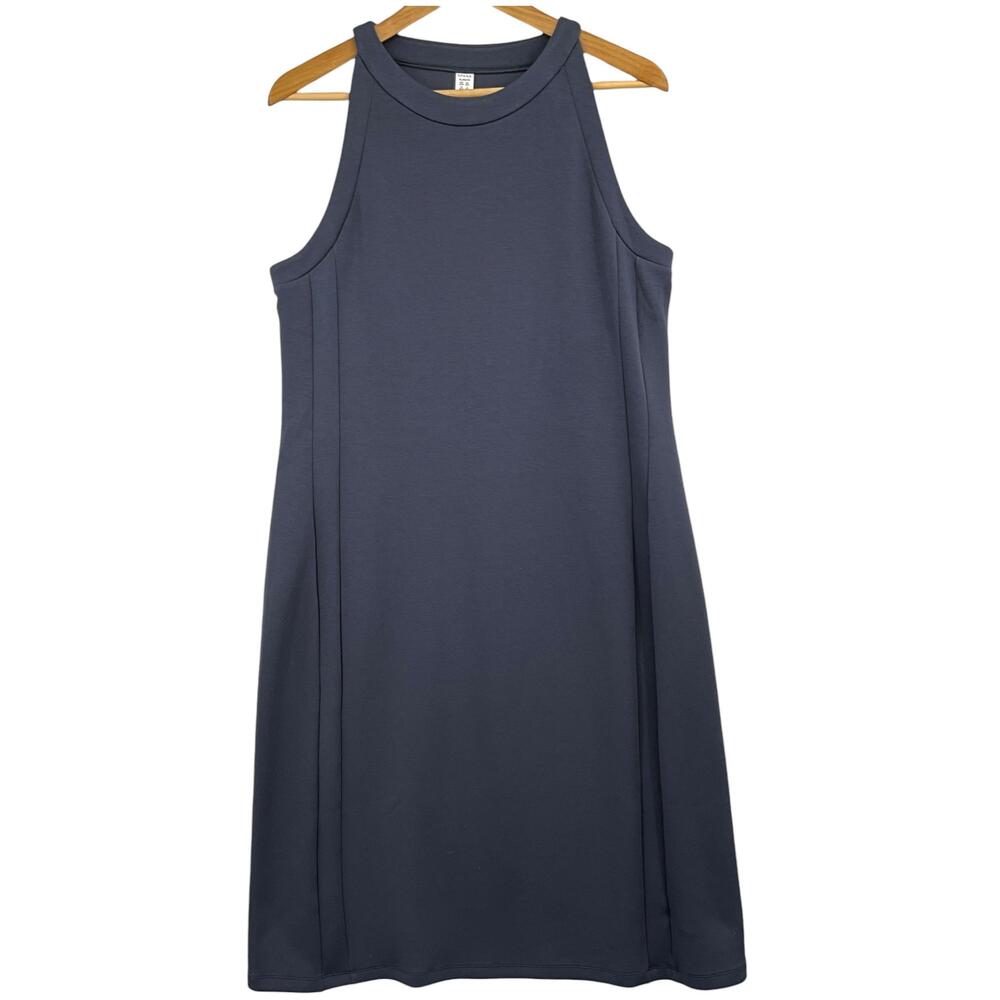 Spanx AirEssentials Tank Dress Womens XL Blue Sleeveless Mock Neck Midi